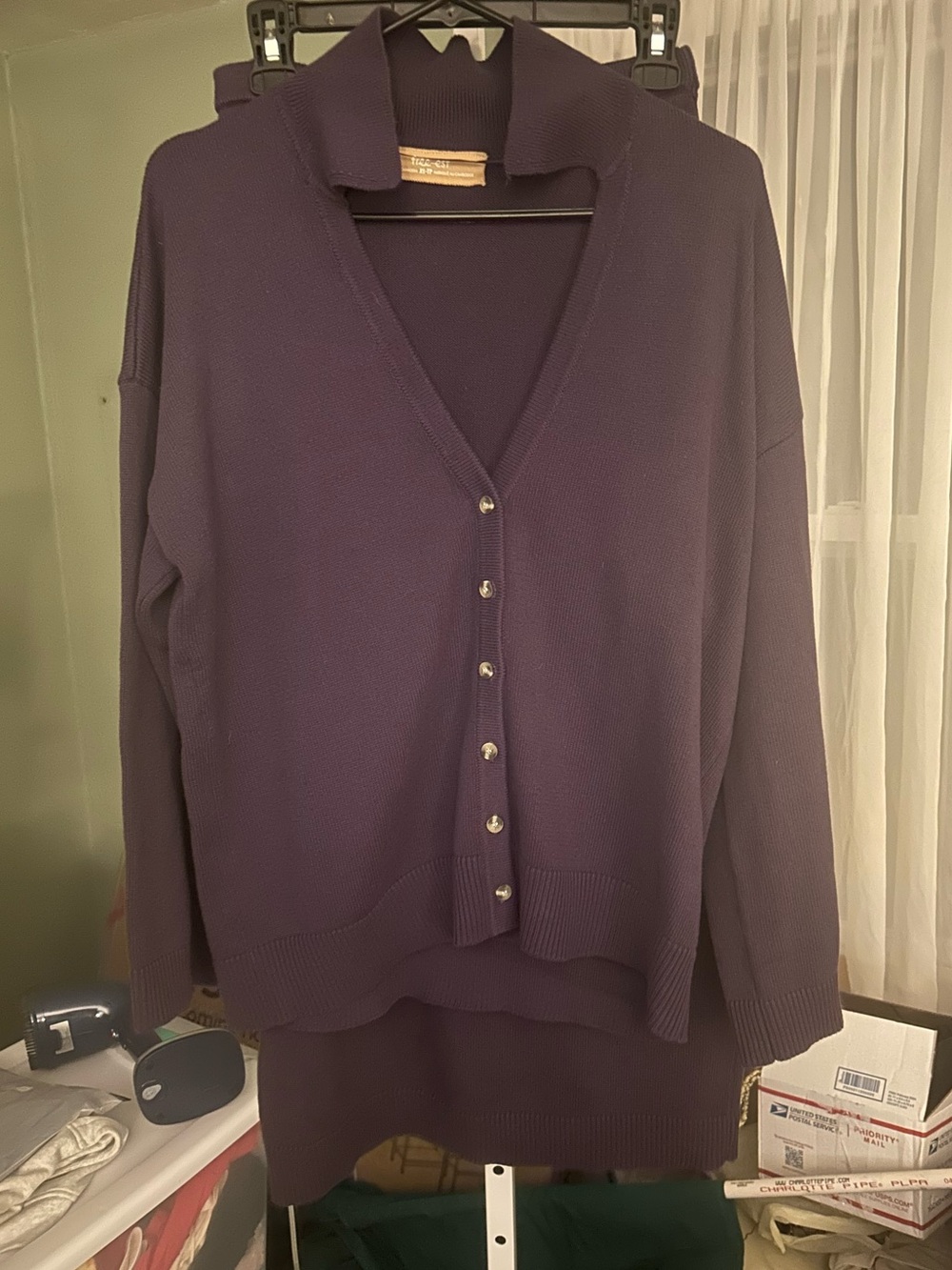 Free People Hailee Cardigan Skirt Set in Purple